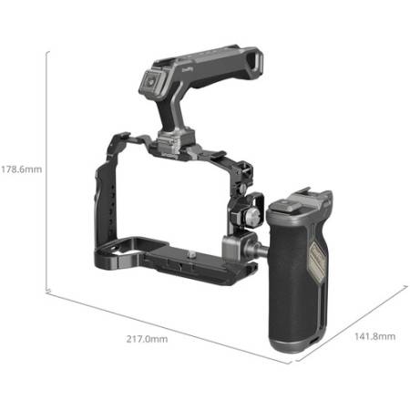 SmallRig 6028 - zestaw Pro HawkLock (klatka, uchwyt górny, uchwyt boczny, zacisk kabla HDMI) do Sony Alpha 7 V / 7R V / 7 IV - wymiary